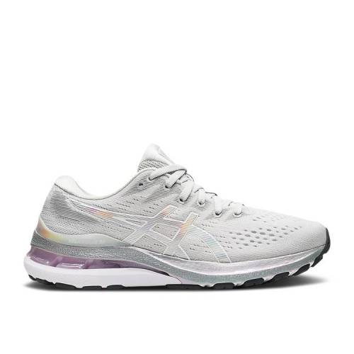 【 ASICS WMNS GEL KAYANO 28 'PLATINUM' / GLACIER GREY WHITE 】 灰色 グレー 白色 ホワイト スニーカー レディース アシックス 38,870円