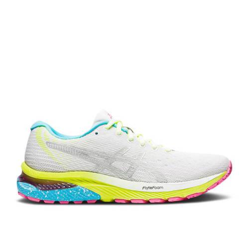 【 ASICS WMNS GEL NIMBUS 22 LITE SHOW 'COLORFUL SOLE' / WHITE PURE SILVER 】 ライト 白色 ホワイト ピュア 銀色 シルバー スニーカー レディース アシックス