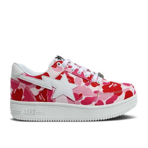 【 BAPE BAPESTA LOW \u0027ABC CAMO - PINK\u0027 / PINK 】 家鴨柄 サクラ色 スニーカー メンズ ベイプ