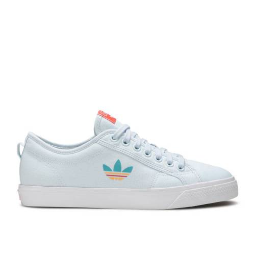 【 ADIDAS NIZZA 'COLORFUL TREFOIL - SKY TINT' / SKY TINT CLOUD WHITE SIGNAL CYAN 】 アディダス トレフォイル スカイ 白色 ホワイト シアン スニーカー メンズ