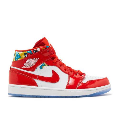 【 AIR JORDAN JORDAN 1 MID SE 'BARCELONA SWEATER' / CHILE RED WHITE POLLEN 】 ナイキ ミッド 赤 レッド 白色 ホワイト エアジョーダン スニーカー メンズ
