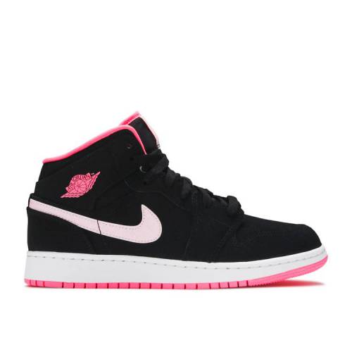 【 AIR JORDAN JORDAN 1 MID GS 'BLACK DIGITAL PINK' / BLACK PINK FOAM DIGITAL PINK 】 ナイキ ミッド 黒色 ブラック ピンク エアジョーダン ジュニア キッズ ベビー マタニティ スニーカー|スニケス