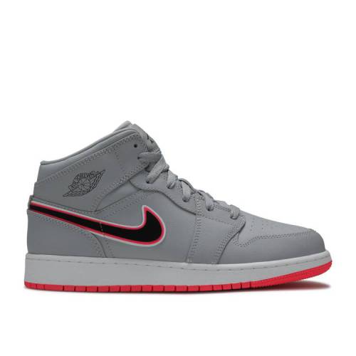【 AIR JORDAN JORDAN 1 MID GS 'WOLF GREY PINK' / WOLF GREY RACER PINK BLACK 】 ナイキ ミッド 灰色 グレー ピンク 黒色 ブラック エアジョーダン ジュニア キッズ ベビー マタニティ スニーカー｜スニケス 36,335円