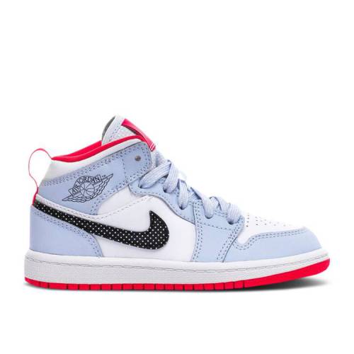 【 AIR JORDAN JORDAN 1 MID PS 'HALF BLUE' / HALF BLUE BLACK WHITE RED ORBIT 】 ナイキ ミッド ハーフ 青色 ブルー 黒色 ブラック 白色 ホワイト 赤 レッド エアジョーダン ジュニア キッズ ベビー マタニティ ｜スニケス
