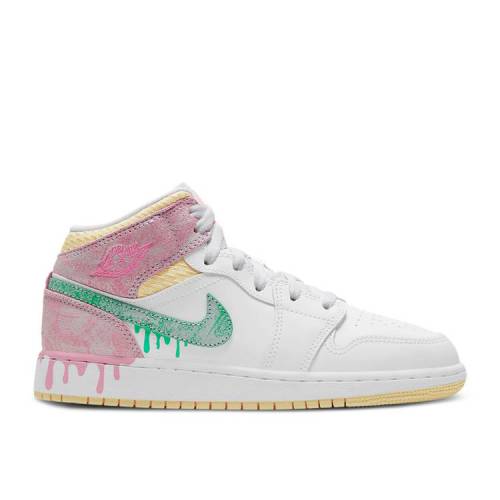 【 AIR JORDAN JORDAN 1 MID SE PS 'ICE CREAM' / WHITE ARCTIC PUNCH PALE VANILLA 】 ナイキ ミッド 白色 ホワイト エアジョーダン 'アイスクリーム' ジュニア キッズ ベビー マタニティ スニーカー｜スニケス