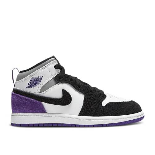 【 AIR JORDAN JORDAN 1 MID SE PS 'VARSITY PURPLE' / WHITE BLACK LIGHT SOLAR FLARE 】 ナイキ ミッド 白色 ホワイト 黒色 ブラック エアジョーダン ジュニア キッズ ベビー マタニティ スニーカー｜スニケス