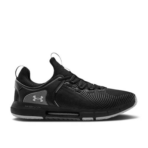 【 UNDER ARMOUR HOVR RISE 2 BLACK PITCH GREY / BLACK PITCH GREY 】 ライズ 黒色 ブラック 灰色 グレー アンダーアーマー スニーカー メンズ
