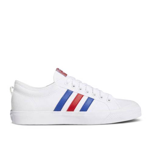 【 ADIDAS NIZZA \u0027WHITE SCARLET BLUE\u0027 / CLOUD WHITE SCARLET ROYAL BLUE 】 アディダス 白いこと 白いこと 青味 青色 スニーカー メンズ メンズ靴-靴