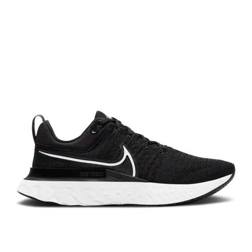 【 NIKE WMNS REACT INFINITY RUN FLYKNIT 2 \u0027BLACK\u0027 / BLACK IRON GREY WHITE 】 リアクト 幽客 飛球編み物 黒いこと 黒いこと 薄墨色 薄墨色 白いこと 白いこと スニーカー レディース ナイキ