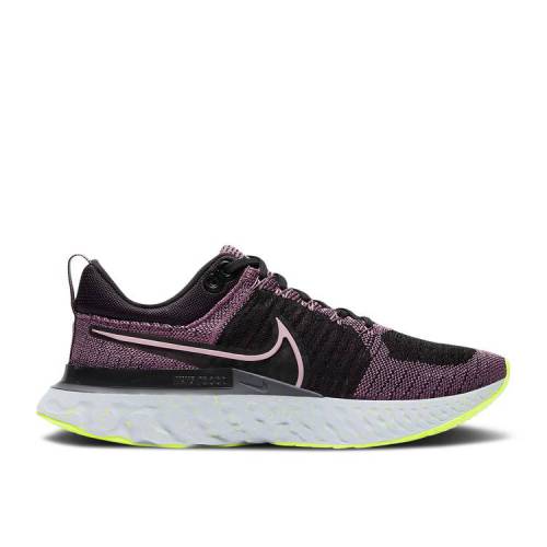 【 NIKE WMNS REACT INFINITY RUN FLYKNIT 2 \u0027VIOLET DUST\u0027 / VIOLET DUST BLACK CYBER 】 リアクト 幽客 飛球編み物 紫 相撲取り草 黒いこと 黒いこと スニーカー レディース ナイキ