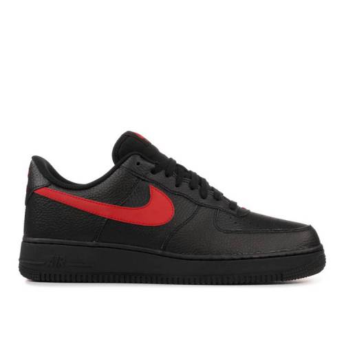 【 NIKE AIR FORCE 1 LOW '07 'BLACK' / BLACK BLACK GYM RED 】 黒色 ブラック 赤 レッド エアフォース スニーカー メンズ ナイキ｜スニケス