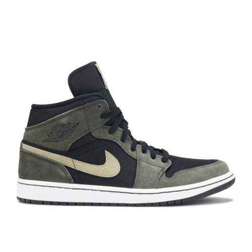 【 AIR JORDAN WMNS JORDAN 1 MID 'OLIVE' / OLIVE WHITE 】 ナイキ ミッド オリーブ 白色 ホワイト エアジョーダン スニーカー レディース｜スニケス