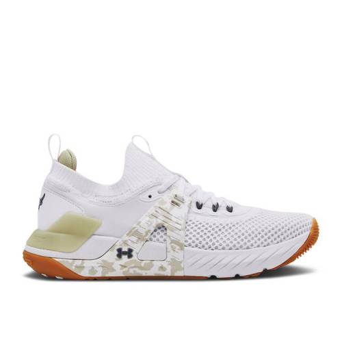 【 UNDER ARMOUR PROJECT ROCK 4 'CAMO - WHITE PITCH GREY' / WHITE PITCH GREY 】 白色 ホワイト 灰色 グレー アンダーアーマー スニーカー メンズ
