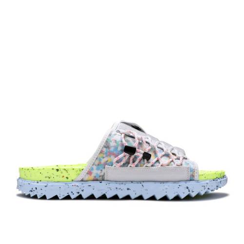 【 NIKE ASUNA CRATER SLIDE 'VOLT' / PLATINUM TINT VOLT CHAMBRAY BLUE 】 サンダル プラチナム 青色 ブルー スニーカー メンズ ナイキ|スニケス