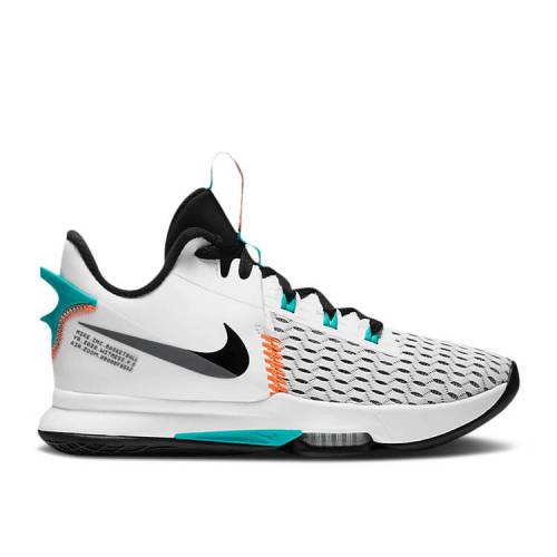 【 NIKE LEBRON WITNESS 5 WHITE CLEAR JADE / WHITE CLEAR JADE TOTAL ORANGE 】 レブロン 白色 ホワイト 翡翠 ジェード 橙 オレンジ ウィットネス スニーカー メンズ ナイキ