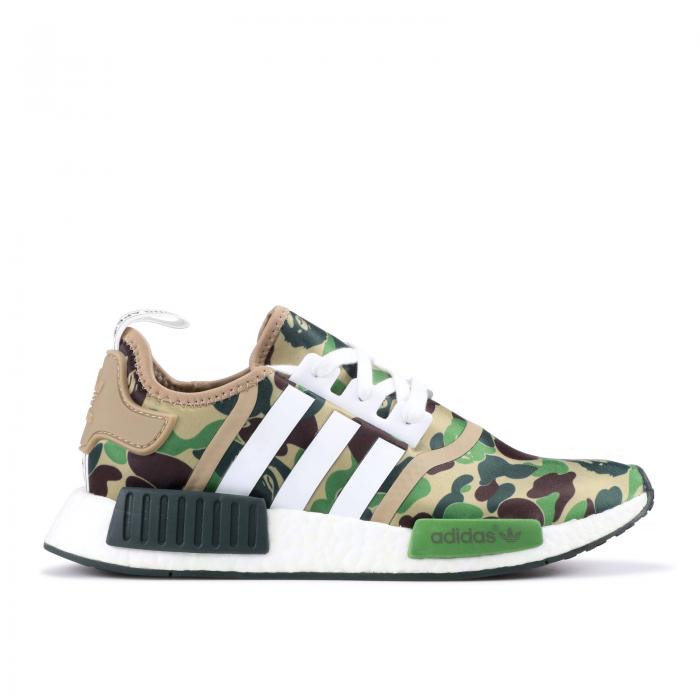 【 ADIDAS A BATHING APE X NMD_R1 'OLIVE CAMO' / GREEN CAMO 】 アディダス 緑 グリーン カモ柄 スニーカー メンズ|スニケス