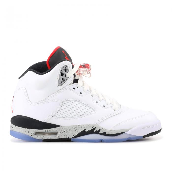 【 AIR JORDAN JORDAN 5 RETRO GS 'WHITE CEMENT' / WHITE UNIVERSITY RED BLACK 】 ナイキ 白色 ホワイト 赤 レッド 黒色 ブラック エアジョーダン ジュニア キッズ ベビー マタニティ スニーカー｜スニケス