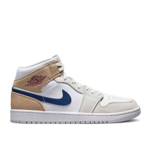 【 AIR JORDAN JORDAN 1 MID \u0027WHITE KHAKI BLUE VOID\u0027 / WHITE TEAM RED KHAKI BLUE VOID 】 ナイキ ミッド カーキ 青碧 青碧 白いこと 白いこと 野球クラブ 赤 赤いこと エアジョーダン スニーカー メンズ