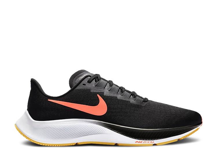 【 NIKE AIR ZOOM PEGASUS 37 BLACK BRIGHT MANGO / BLACK ANTHRACITE WHITE BRIGHT 】 ズーム ペガサス 黒色 ブラック 白色 ホワイト ズームペガサス スニーカー メンズ ナイキ