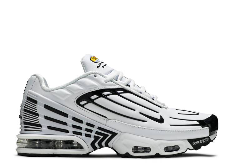 【 NIKE AIR MAX PLUS 3 LEATHER \u0027WHITE BLACK\u0027 / WHITE BLACK WHITE CHILE RED 】 マックス なめし革 白いこと 白いこと 黒いこと 黒いこと 赤 赤いこと エアマックスプラス スニーカー メンズ ナイキ