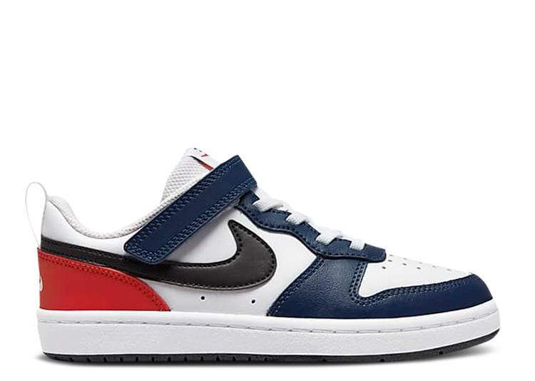 【 NIKE COURT BOROUGH LOW 2 PS 'USA' / WHITE WHITE MIDNIGHT NAVY BLACK 】 コート 白色 ホワイト 紺色 ネイビー 黒色 ブラック コートバーロウ ジュニア キッズ ベビー マタニティ スニーカー ナイキ｜スニケス