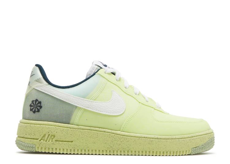 【 NIKE AIR FORCE 1 CRATER GS 'LIGHT LEMON TWIST' / LIGHT LEMON TWIST ARMOURY NAVY 】 紺色 ネイビー エアフォース ジュニア キッズ ベビー マタニティ スニーカー ナイキ