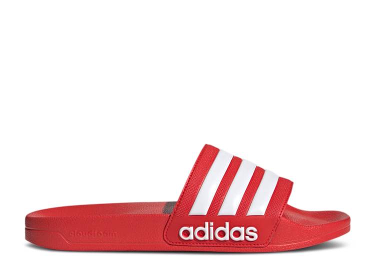 【 ADIDAS ADILETTE SHOWER SLIDE \u0027VIVID RED\u0027 / VIVID RED CLOUD WHITE VIVID RED 】 アディダス アディレッタ サンダル 赤 赤いこと 白いこと 白いこと シャワーサンダル スニーカー メンズ