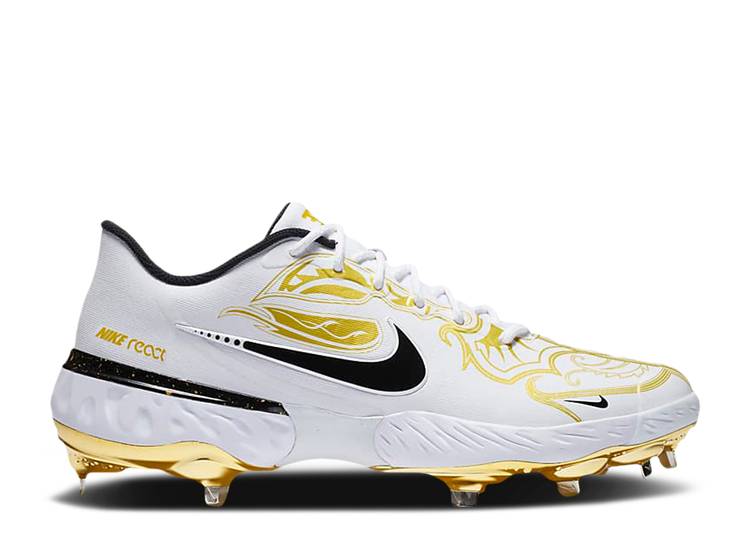 【 NIKE ALPHA HUARACHE ELITE 3 LOW PREMIUM 'WHITE METALLIC VIVID GOLD' / WHITE METALLIC VIVID GOLD BLACK 】 アルファ ハラチ エリート プレミアム 白色 ホワイト ゴールド 黒色 ブラック アルファハラチ スニーカー ｜スニケス
