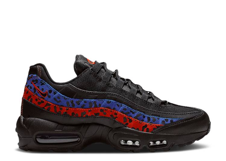 【 NIKE WMNS AIR MAX 95 LEOPARD PACK / BLACK BLACK HABANERO RED 】 マックス 黒色 ブラック 赤 レッド エアマックス スニーカー レディース ナイキ