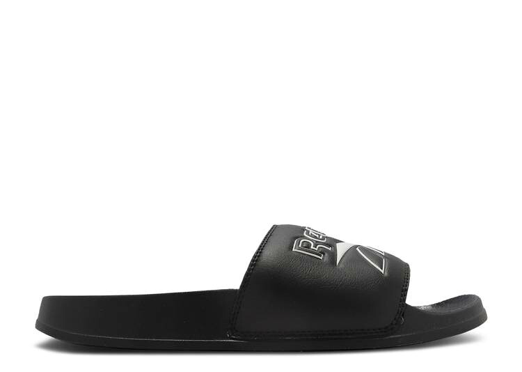 【 REEBOK CLASSIC SLIDE \u0027BLACK WHITE\u0027 / BLACK WHITE VECTOR SLIDE 】 リーボック 古典派音楽 サンダル 黒いこと 黒いこと 白いこと 白いこと スニーカー メンズ