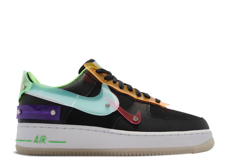 【 NIKE AIR FORCE 1 07 LV8 \u0027HAVE A GOOD GAME\u0027 / BLACK WHITE WHITE GREEN STRIKE 】 黒いこと 黒いこと 白いこと 白いこと 緑 緑であること ストライク 空軍 スニーカー メンズ ナイキ