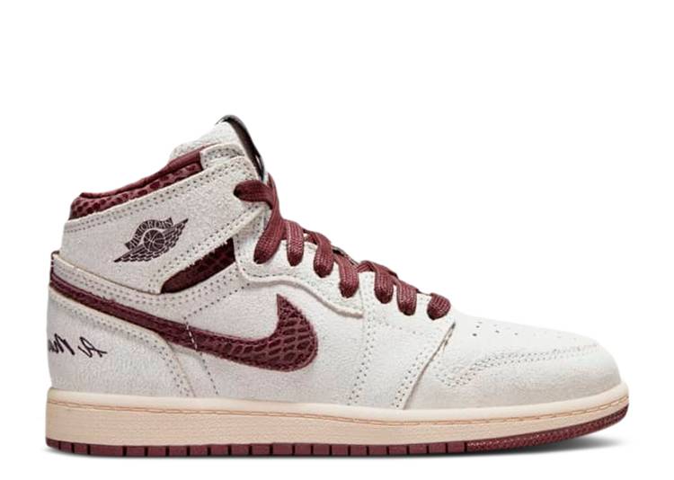 【 AIR JORDAN A MA MANI・・RE X JORDAN 1 HIGH OG PS 'AIRNESS' / SAIL BURGUNDY CRUSH 】 ナイキ ハイ ワイン色 バーガンディー エアジョーダン ジュニア キッズ ベビー マタニティ スニーカー
