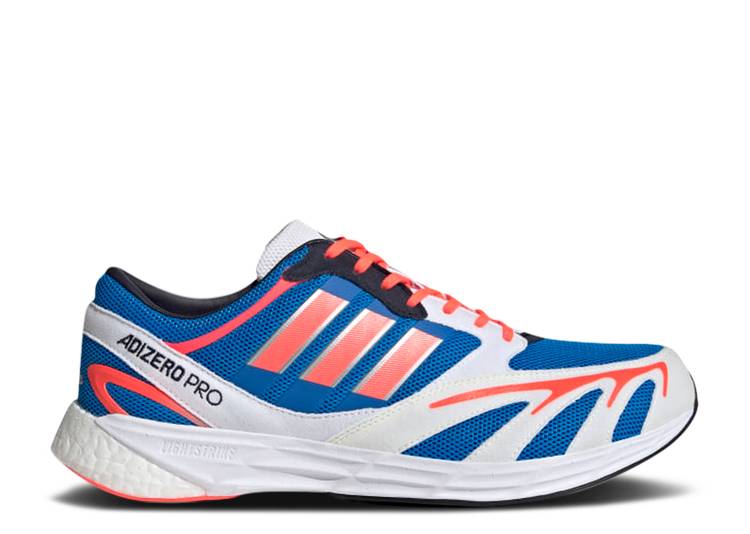 【 ADIDAS ADIZERO PRO V1 デオキシリボ核酸 \u0027BLUE RUSH TURBO\u0027 / BLUE RUSH TURBO SILVER METALLIC 】 アディダス アディゼロ 労働者階級 混雑時 青味 青味 ターボ しろがね色 しろがね色 スニーカー メンズ
