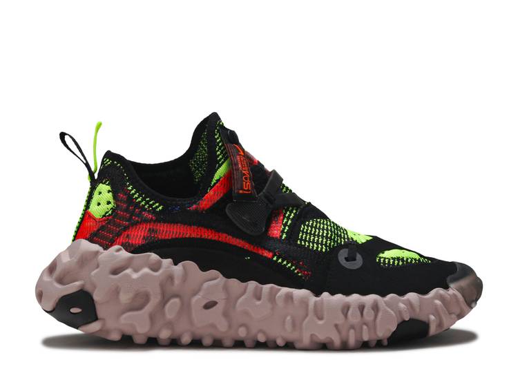 【 NIKE ISPA OVERREACT FLYKNIT \u0027CRIMSON VOLT\u0027 / BLACK HYPER CRIMSON VOLT STONE 】 飛球編み物 黒いこと 黒いこと クリムゾン スニーカー メンズ ナイキ