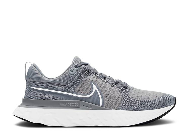 【 NIKE REACT INFINITY RUN FLYKNIT 2 \u0027PARTICLE GREY\u0027 / PARTICLE GREY GREY FOG BLACK 】 リアクト 幽客 飛球編み物 薄墨色 薄墨色 黒いこと 黒いこと スニーカー メンズ ナイキ