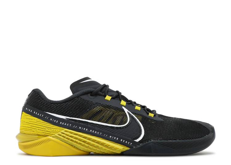 【 NIKE REACT METCON TURBO \u0027DARK SMOKE GREY BRIGHT CITRON\u0027 / DARK SMOKE GREY BRIGHT CITRON 】 リアクト ターボ 薄墨色 薄墨色 スニーカー メンズ ナイキ