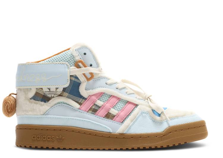 【 ADIDAS MELTING SADNESS X FORUM EXHIBIT MID 'KARORO' / JOY BLUE LIGHT PINK SKY TINT 】 アディダス フォーラム ミッド 青色 ブルー ピンク スカイ スニーカー メンズ｜スニケス 50,100円