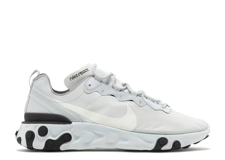 【 NIKE REACT ELEMENT 55 'PURE PLATINUM THUNDER GREY' / PURE PLATINUM SUMMIT WHITE 】 リアクト エレメント プラチナム サンダー ピュア 白色 ホワイト スニーカー メンズ ナイキ