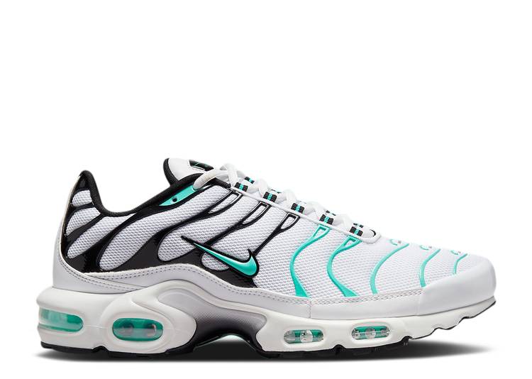 【 NIKE AIR MAX PLUS \u0027WHITE HYPER JADE\u0027 ATMOS EXCLUSIVE / WHITE HYPER JADE BLACK REFLECT 】 マックス 白いこと 白いこと 翡翆 ジェード 黒いこと 黒いこと エアマックスプラス スニーカー メンズ ナイキ