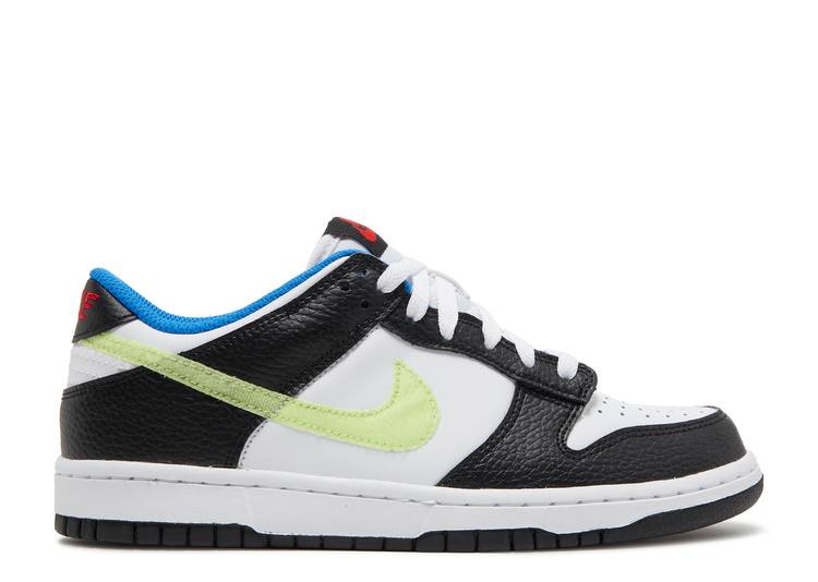 【 NIKE DUNK LOW GS 'WHITE LIGHT LEMON TWIST' / WHITE BLACK SIGNAL BLUE LIGHT 】 ダンク 白色 ホワイト 黒色 ブラック 青色 ブルー ダンクロー ジュニア キッズ ベビー マタニティ スニーカー ナイキ｜スニケス