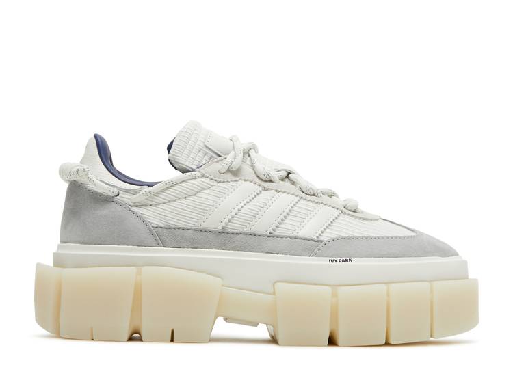 【 ADIDAS IVY PARK X WMNS SUPER SLEEK CHUNKY \u0027HALLS OF IVY\u0027 / MGH SOLID GREY CORE WHITE ORBIT 】 アディダス 運動場 固形体 薄墨色 薄墨色 中核グループ 白いこと 白いこと スニーカー レディース