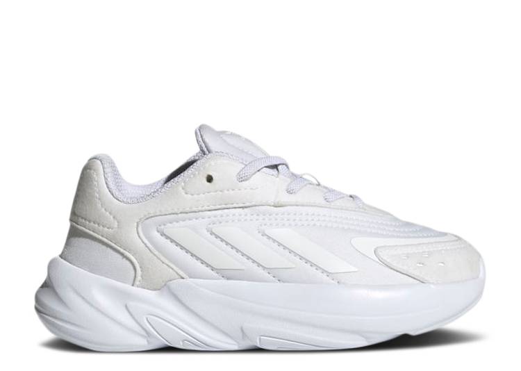 【 ADIDAS OZELIA LITTLE KID 'TRIPLE WHITE' / CLOUD WHITE CLOUD WHITE CLOUD 】 アディダス 白色 ホワイト ジュニア キッズ ベビー マタニティ スニーカー｜スニケス
