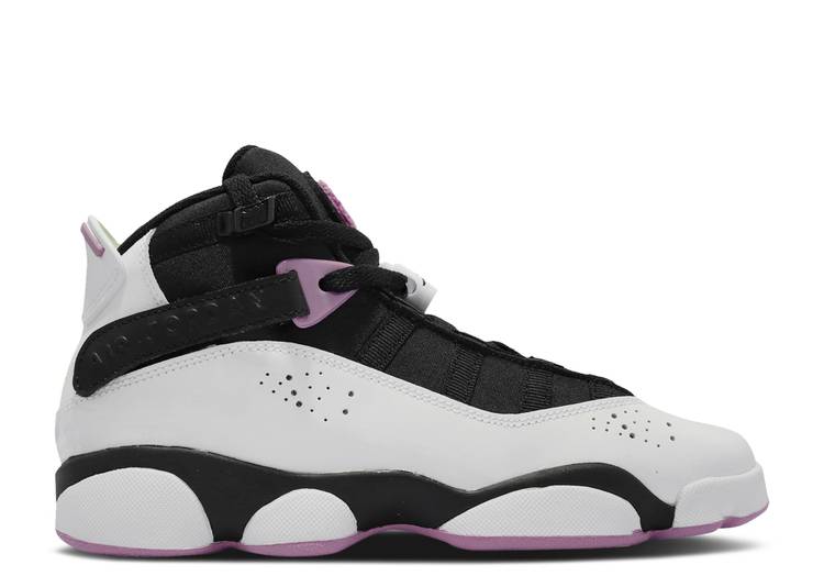 【 AIR JORDAN JORDAN 6 RINGS GS 'WHITE LIGHT PURPLE' / WHITE VOLT BLACK VOLT SHOCK 】 ナイキ リング 白色 ホワイト 黒色 ブラック ショック エアジョーダン ジュニア キッズ ベビー マタニティ スニーカー|スニケス