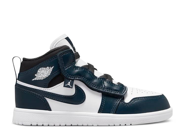 【 AIR JORDAN JORDAN 1 MID PS 'ARMORY NAVY' / ARMORY NAVY BLACK WHITE 】 ナイキ ミッド 紺色 ネイビー 黒色 ブラック 白色 ホワイト エアジョーダン ジュニア キッズ ベビー マタニティ スニーカー|スニケス