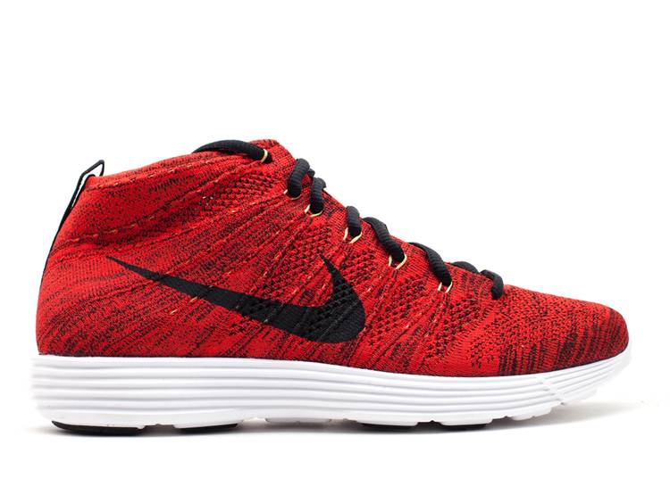 【 NIKE LUNAR FLYKNIT CHUKKA 'UNIVERSITY RED' / UNIVERSITY RED BLACK METALLIC 】 ルーナー ルナー フライニット チャッカ 赤 レッド 黒色 ブラック スニーカー メンズ ナイキ