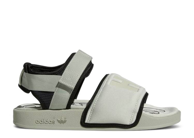 【 ADIDAS PHARRELL X ADILETTE 2.0 SLIDE HALO GREEN / HALO GREEN HALO GREEN CORE BLACK 】 アディダス アディレッタ サンダル 緑 グリーン コア 黒色 ブラック スニーカー メンズ