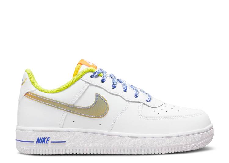 【 NIKE FORCE 1 LV8 PS 'WHITE MULTI' / WHITE MULTI COLOR MEDIUM BLUE 】 白色 ホワイト 青色 ブルー ジュニア キッズ ベビー マタニティ スニーカー ナイキ｜スニケス