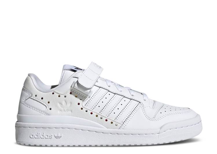【 ADIDAS SWAROVSKI X WMNS FORUM LOW \u0027WHITE BLACK\u0027 / CLOUD WHITE CLOUD WHITE CORE 】 アディダス 討論会 白いこと 白いこと 中核グループ スニーカー レディース