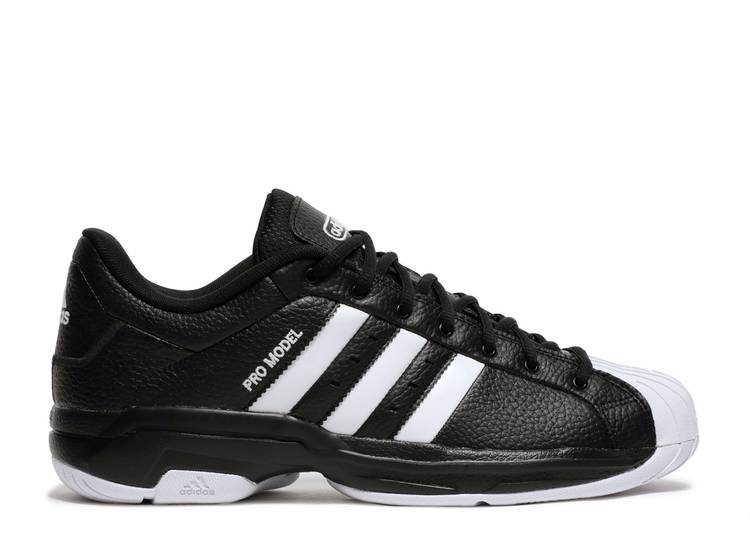 【 ADIDAS PRO MODEL 2G LOW 'BLACK WHITE' / CORE BLACK CLOUD WHITE CORE 】 アディダス プロ コア 黒色 ブラック 白色 ホワイト プロモデル スニーカー メンズ｜スニケス