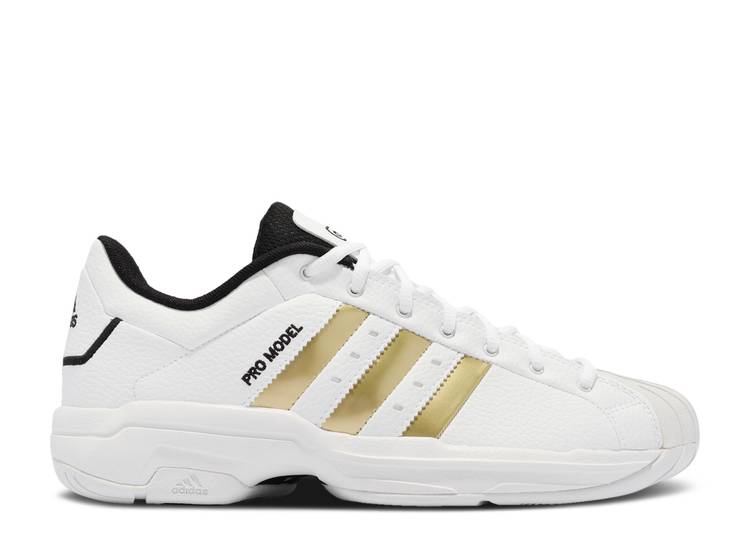 【 ADIDAS PRO MODEL 2G LOW 'WHITE GOLD METALLIC' / CLOUD WHITE GOLD METALLIC CORE 】 アディダス プロ ゴールド 白色 ホワイト コア プロモデル スニーカー メンズ